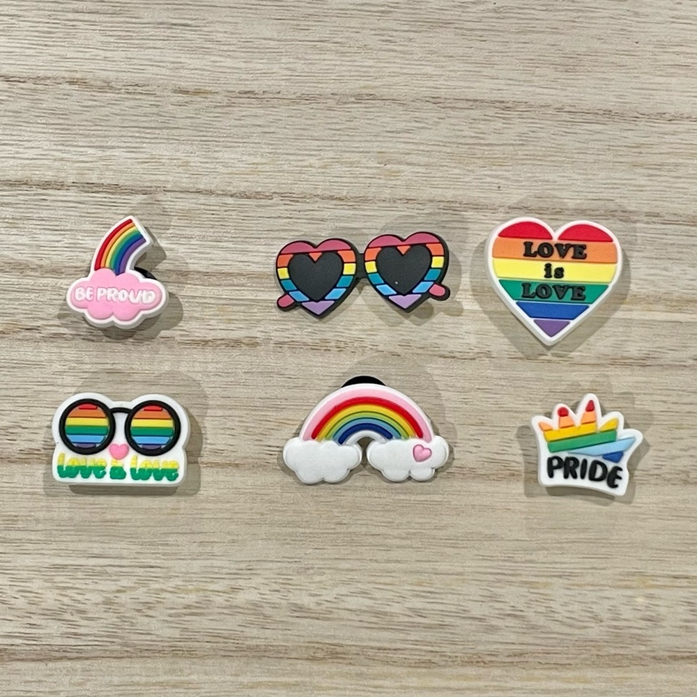 Rainbow Pride Shoe Charms Set